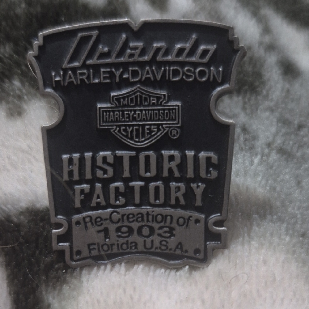 Harley-Davidson Orlando Historic Factory Pin in Silver and Black